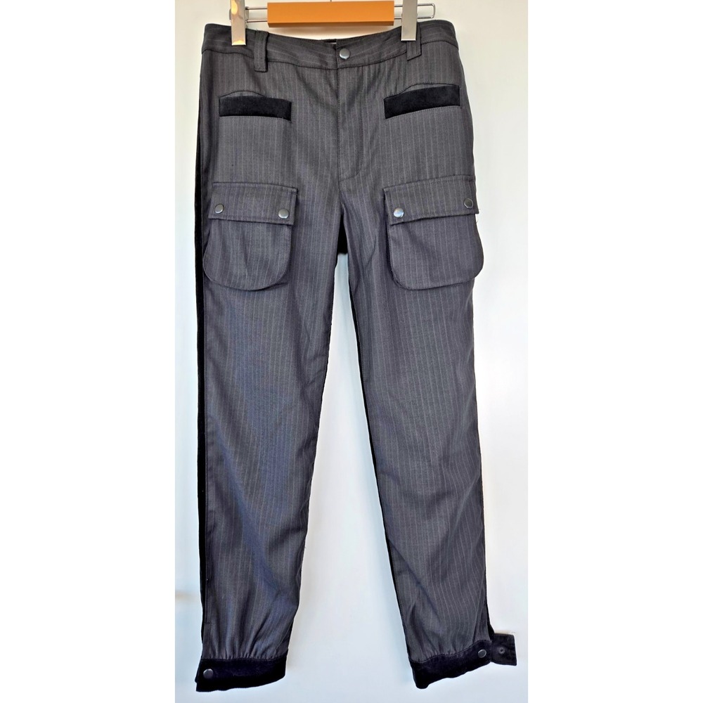 a.y.k Striped Cargo Jogger Pants Cordury Two Tone Y2K Quiet Luxury Work